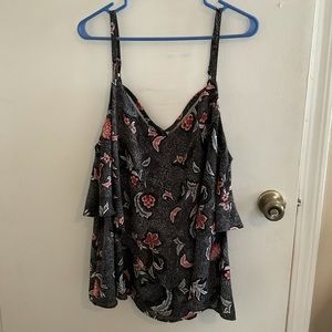 Black Floral Tank